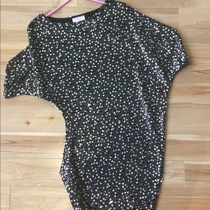 Sequinned asymmetrical holiday dress